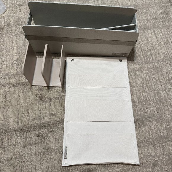 CARAWAY Home Pan Lid Tray Holders Organizers Storage Beige Taupe Gray NEW - Picture 1 of 9
